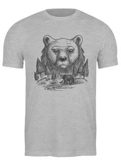 Заказать мужскую футболку в Москве. Футболка классическая Bear Here от oneredfoxstore@gmail.com - готовые дизайны и нанесение принтов.