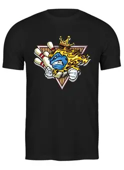 Заказать мужскую футболку в Москве. Футболка классическая Король боулинга от T-shirt print  - готовые дизайны и нанесение принтов.