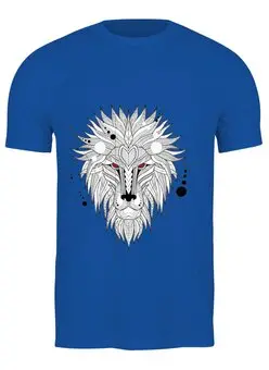 Заказать мужскую футболку в Москве. Футболка классическая Лев ( Lion ) от Romanova - готовые дизайны и нанесение принтов.