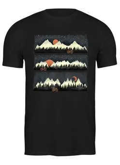 Заказать мужскую футболку в Москве. Футболка классическая Moon and Bike от oneredfoxstore@gmail.com - готовые дизайны и нанесение принтов.