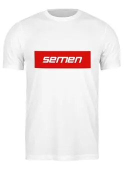 Заказать мужскую футболку в Москве. Футболка классическая Semen от THE_NISE  - готовые дизайны и нанесение принтов.