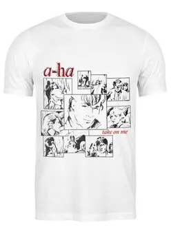 Заказать мужскую футболку в Москве. Футболка классическая a-ha / Take On Me от OEX design - готовые дизайны и нанесение принтов.