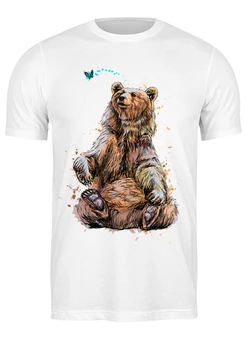 Заказать мужскую футболку в Москве. Футболка классическая медведь от queen  - готовые дизайны и нанесение принтов.