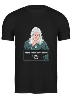 Заказать мужскую футболку в Москве. Футболка классическая Ведьмак(Геральд) от T-shirt print  - готовые дизайны и нанесение принтов.