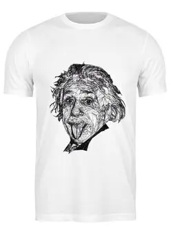 Заказать мужскую футболку в Москве. Футболка классическая Альберт Эйнштейн от YellowCloverShop - готовые дизайны и нанесение принтов.