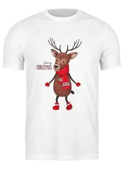 Заказать мужскую футболку в Москве. Футболка классическая Новогодняя от T-shirt print  - готовые дизайны и нанесение принтов.