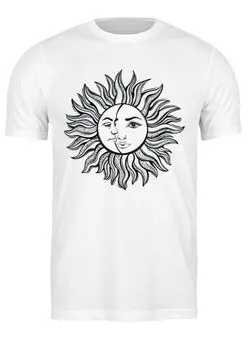 Заказать мужскую футболку в Москве. Футболка классическая СолнцеЛуна от balden - готовые дизайны и нанесение принтов.