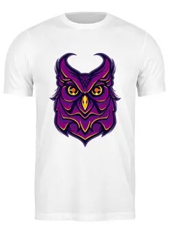 Заказать мужскую футболку в Москве. Футболка классическая Ночная Сова (Owl) от trugift - готовые дизайны и нанесение принтов.