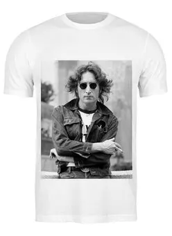 Заказать мужскую футболку в Москве. Футболка классическая Джон Леннон  от nazarby - готовые дизайны и нанесение принтов.