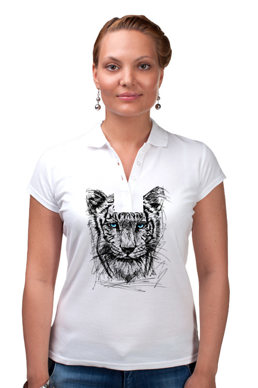 Printio Рубашка Поло Белый тигр рубашка zara черно белый
