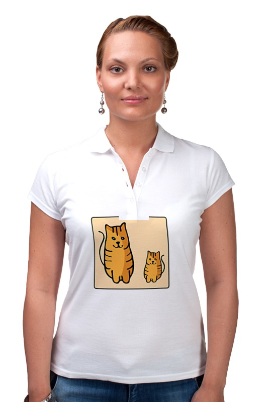 Printio Рубашка Поло Два котика, смотрящие друг на друга printio футболка wearcraft premium slim fit два котика смотрящие друг на друга