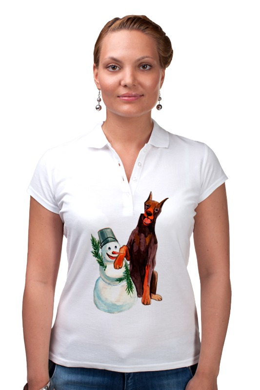 Printio Рубашка Поло Забавная акварельная собака, символ 2018 года