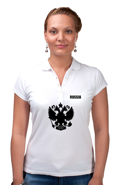 Заказать женскую поло в Москве. Рубашка Поло  Russia от THE_NISE  - готовые дизайны и нанесение принтов.