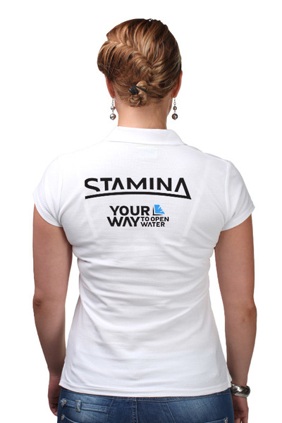 Заказать женскую поло в Москве. Рубашка Поло Stamina Polo White от stamina-swim@mail.ru - готовые дизайны и нанесение принтов.