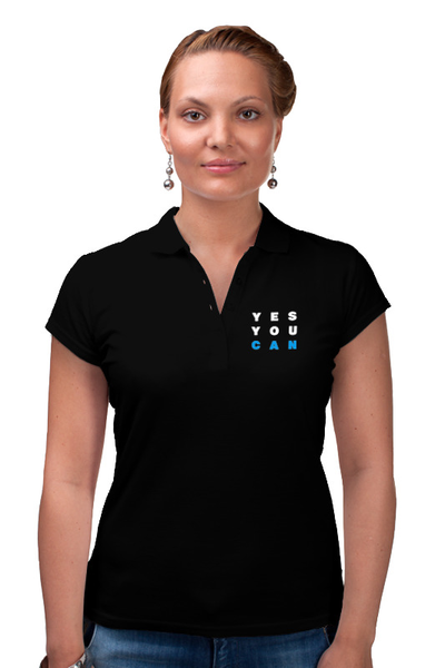 Заказать женскую поло в Москве. Рубашка Поло YES YOU CAN от Startech.vc  - готовые дизайны и нанесение принтов.