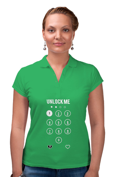 Заказать женскую поло в Москве. Рубашка Поло Unlock Me! от kolmakov.andrey@gmail.com - готовые дизайны и нанесение принтов.