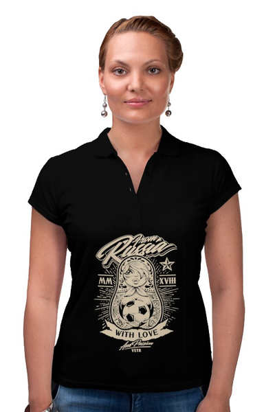 Заказать женскую поло в Москве. Рубашка Поло Футбол от Ирина - готовые дизайны и нанесение принтов.
