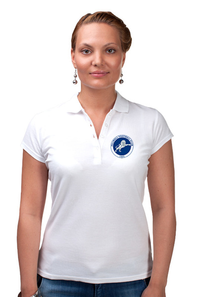 Заказать женскую поло в Москве. Рубашка Поло Millwall FC logo women polo от Millwall Supporters Club Russia - готовые дизайны и нанесение принтов.