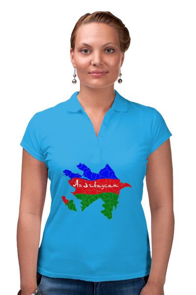 Заказать женскую поло в Москве. Рубашка Поло Азербайджан от Лана  - готовые дизайны и нанесение принтов.