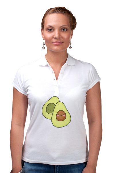 Заказать женскую поло в Москве. Рубашка Поло Авокадо от reut.94@mail.ru - готовые дизайны и нанесение принтов.