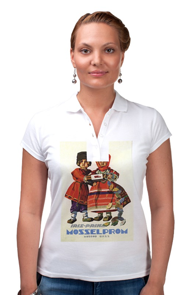 Заказать женскую поло в Москве. Рубашка Поло Советский рекламный плакат, 1930 г. от posterman - готовые дизайны и нанесение принтов.