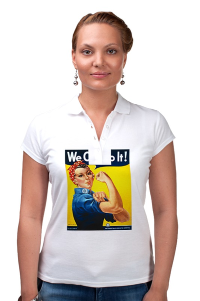 Заказать женскую поло в Москве. Рубашка Поло Американский плакат, 1943 г. от posterman - готовые дизайны и нанесение принтов.
