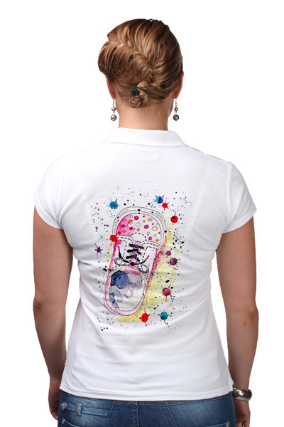 Заказать женскую поло в Москве. Рубашка Поло Летние кеды от Ира Даненко - готовые дизайны и нанесение принтов.