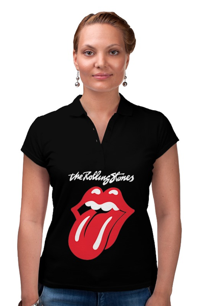 Заказать женскую поло в Москве. Рубашка Поло The Rolling Stones от BeliySlon - готовые дизайны и нанесение принтов.