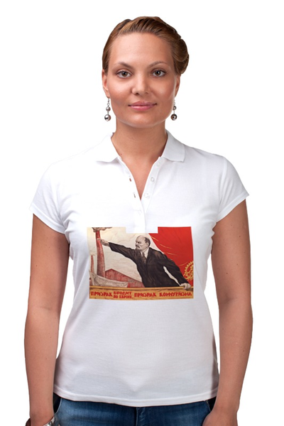 Заказать женскую поло в Москве. Рубашка Поло Советский плакат, 1920-х г. от posterman - готовые дизайны и нанесение принтов.
