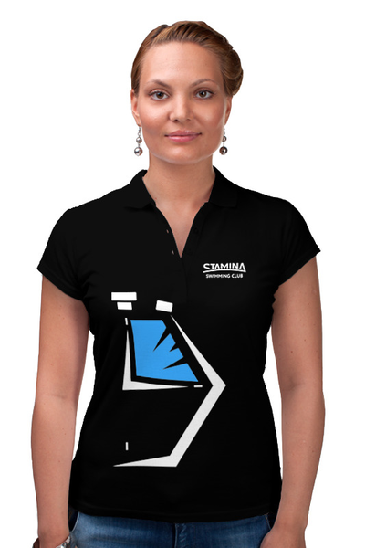 Заказать женскую поло в Москве. Рубашка Поло Stamina Polo Black от stamina-swim@mail.ru - готовые дизайны и нанесение принтов.