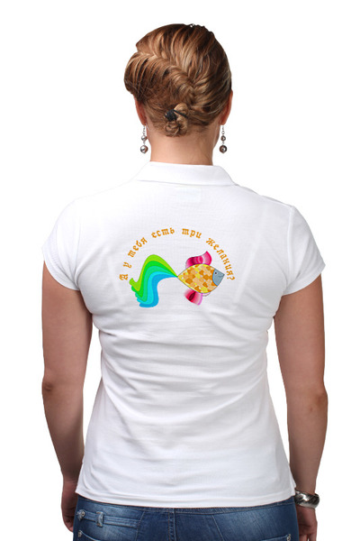 Заказать женскую поло в Москве. Рубашка Поло Три желания от Лана  - готовые дизайны и нанесение принтов.