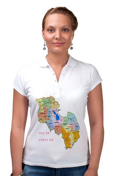 Заказать женскую поло в Москве. Рубашка Поло Армения от Армения - готовые дизайны и нанесение принтов.