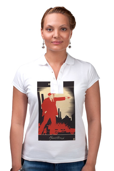 Заказать женскую поло в Москве. Рубашка Поло Советский плакат, 1924 г. от posterman - готовые дизайны и нанесение принтов.