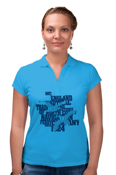 Заказать женскую поло в Москве. Рубашка Поло Морская абстракция от T-shirt print  - готовые дизайны и нанесение принтов.