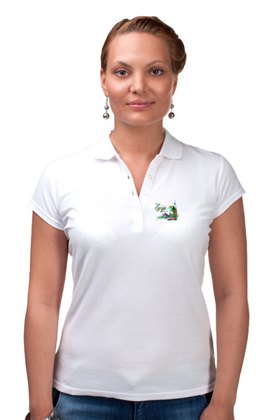 Заказать женскую поло в Москве. Рубашка Поло Тропические птицы от Зорго АРТ. от Zorgo-Art  - готовые дизайны и нанесение принтов.