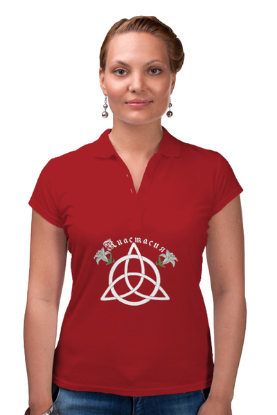 Заказать женскую поло в Москве. Рубашка Поло Анастасия от Лана  - готовые дизайны и нанесение принтов.