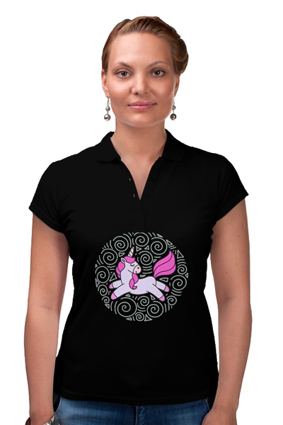 Заказать женскую поло в Москве. Рубашка Поло Unicorn от Maria Bobrova - готовые дизайны и нанесение принтов.
