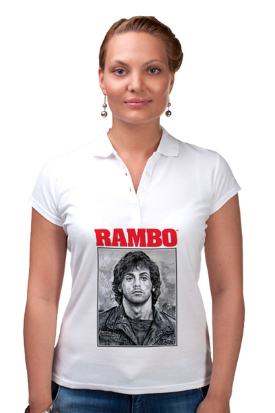 Заказать женскую поло в Москве. Рубашка Поло Rambo от Leichenwagen - готовые дизайны и нанесение принтов.