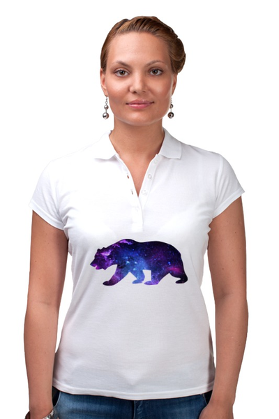 Заказать женскую поло в Москве. Рубашка Поло Space animals от FireFoxa - готовые дизайны и нанесение принтов.