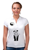 Заказать женскую поло в Москве. Рубашка Поло панда от Денис Макк - готовые дизайны и нанесение принтов.