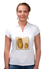 Заказать женскую поло в Москве. Рубашка Поло Два котика, смотрящие друг на друга от asnia@ya.ru - готовые дизайны и нанесение принтов.