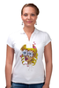 Заказать женскую поло в Москве. Рубашка Поло Без ума от цветов от d_ari.design@mail.ru - готовые дизайны и нанесение принтов.