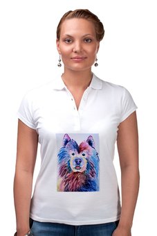 Заказать женскую поло в Москве. Рубашка Поло Cute dog  от Арина Руслановна - готовые дизайны и нанесение принтов.