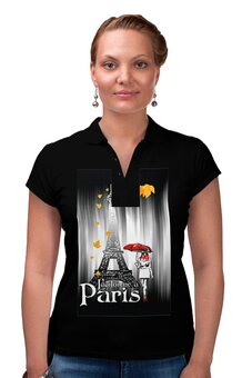 Заказать женскую поло в Москве. Рубашка Поло Осень в Париже. от Zorgo-Art  - готовые дизайны и нанесение принтов.