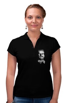 Заказать женскую поло в Москве. Рубашка Поло Сталин от Рустам Юсупов - готовые дизайны и нанесение принтов.
