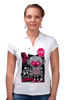 Заказать женскую поло в Москве. Рубашка Поло Bad Monkey от denis01001 - готовые дизайны и нанесение принтов.