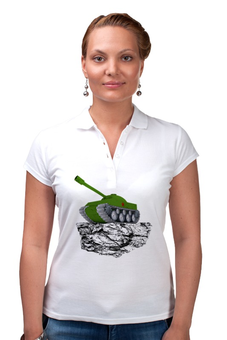 Заказать женскую поло в Москве. Рубашка Поло С 23 февраля! от FireFoxa - готовые дизайны и нанесение принтов.