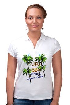 Заказать женскую поло в Москве. Рубашка Поло SURF 68 от сергей дудников - готовые дизайны и нанесение принтов.