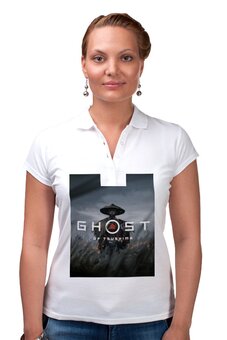 Заказать женскую поло в Москве. Рубашка Поло Ghost of Tsushima от GeekFox  - готовые дизайны и нанесение принтов.