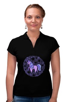 Заказать женскую поло в Москве. Рубашка Поло Unicorn от Maria Bobrova - готовые дизайны и нанесение принтов.